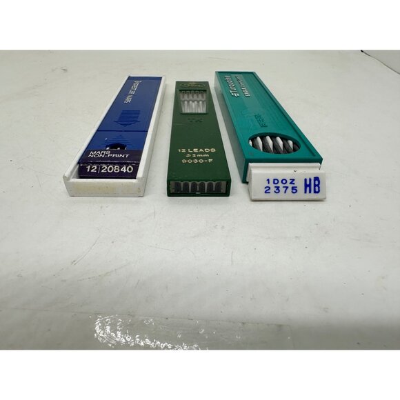 Berol Turquoise Eagle Staedtler Mars & Green Drawing Lead Sets 2mm HB F - Picture 3 of 4